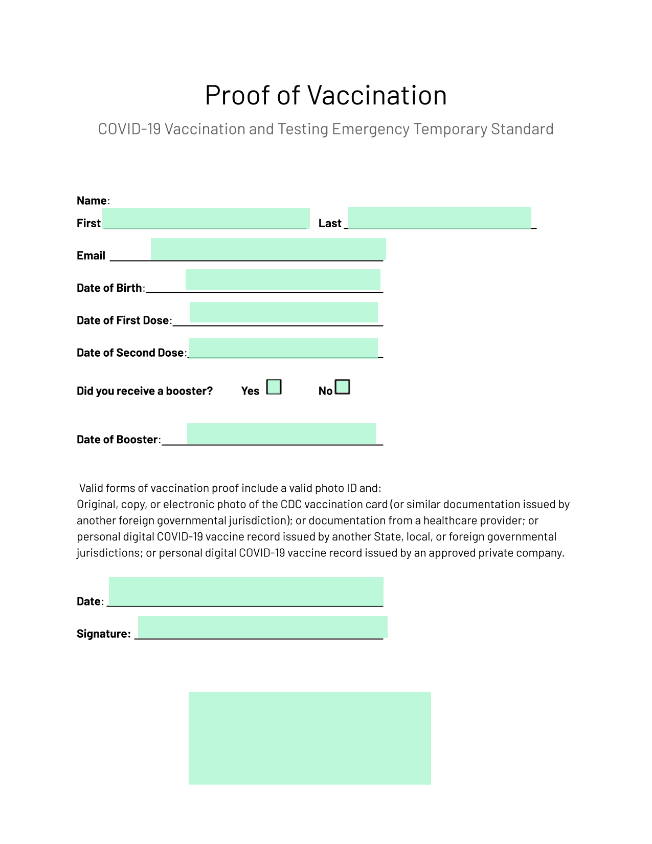 Proof of Vaccination screenshot